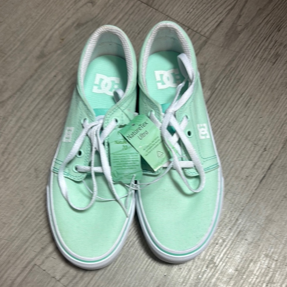 DC Green and White Skate Sneakers